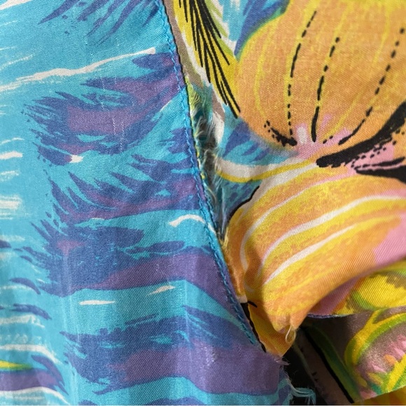 Anne Pinkerton surfer print silk vintage shirt women’s M - Picture 8 of 13